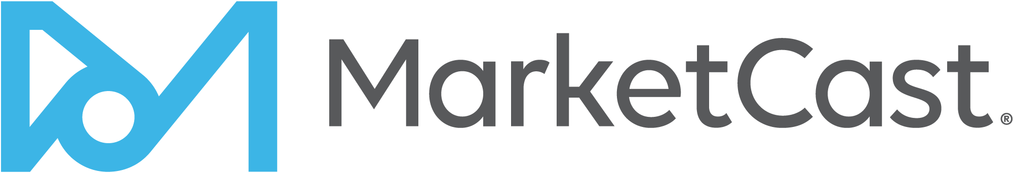 Primary horizontal MarketCast Logo in blue and dark gray